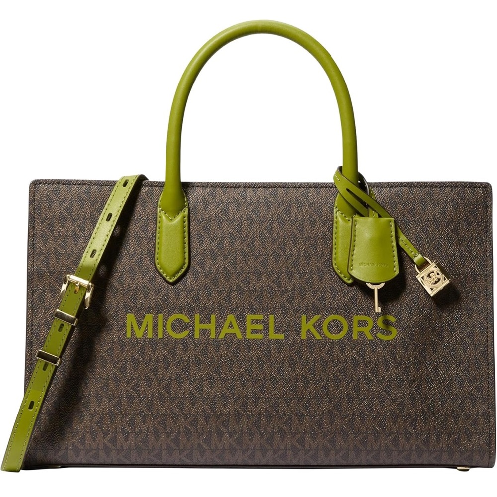 Michael Kors Olive and Brown Satchel